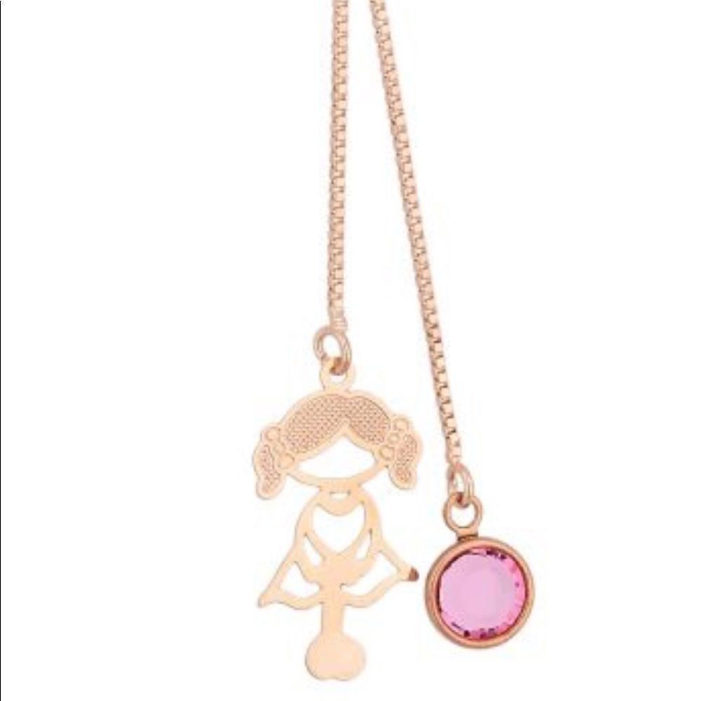 Swarovski Crystal Pull tie Rose gold plated neckla